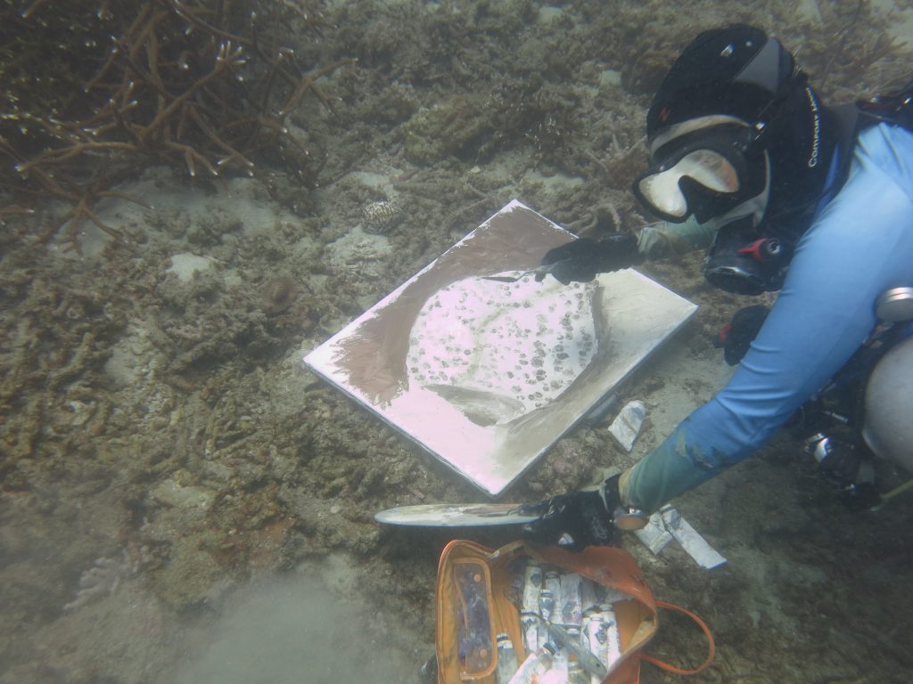 Жительница Лефортова рисует пейзажи на глубине под водой