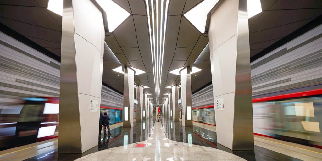 Андрей Бочкарёв: Во втором вестибюле станции «Авиамоторная» БКЛ метро завершаются отделочные работы